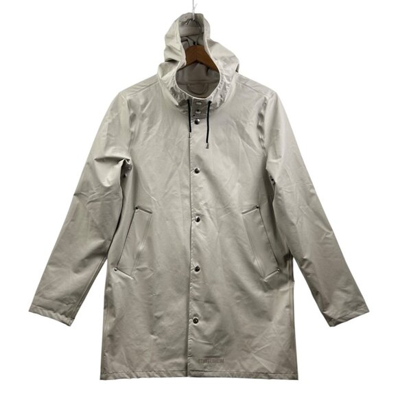 STUTTERHEIM Stockholm Raincoat XXS Light Grey Hooded Jacket – Unisex - Picture 1 of 11